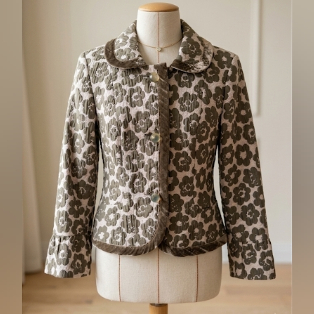 Etcetera Brown Floral Teddy Jacket